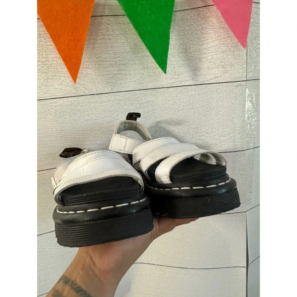 Dr. Martens Blaire White Leather Platform Gladiator Sandals Women 6 EU 37